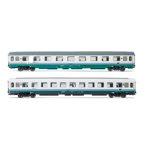 FS 2 CARROZZE PASSEGGERI TIPO UIC-Z LIVREA XMPR 2a CL EP.VI H0 1:87 Rivarossi Tr - Immagine 1 di 1