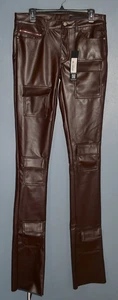 Rockstar Original Petrus Stacked PU Flare Leather Jean size Men's  34, brown - Picture 1 of 11