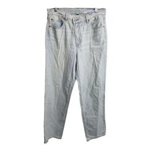 American Eagle High Rise Baggy Straight Strigid Criss Cross Front Jeans 12 - Picture 1 of 4