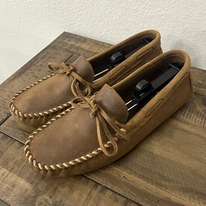 Zapatillas Minnetonka Para Hombre 11 M Mocasines Cuero Marrón Gamuza Puntera - Imagen 1 de 7