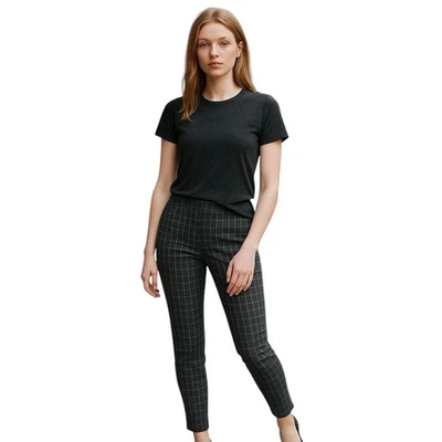 Banana Republic Sloan Pants Women's Stretch Gray Plaid Trousers Size 8S NWT! - Image 1 of 4