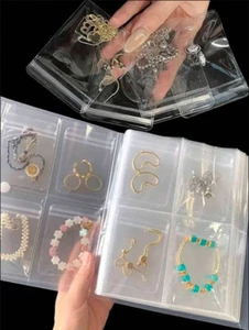 160pc Transparent Jewelry Storage Bags Earring Reclosable Display Organizer Book - Picture 1 of 12