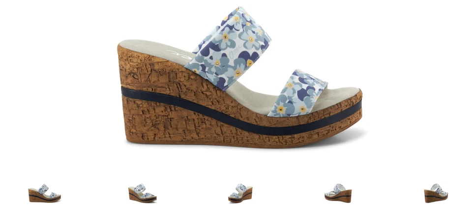 Onex Anastasia Blue Floral Wedge Sandal Women's sizes 5-11/NEW!!! - Imagem 1 de 1