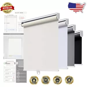 Safe & Stylish Cordless Window Shades - Blackout Roller Blinds for Home/Office - Picture 1 of 9