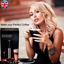 Palmare Latte Schiumatore SCHIUMA Maker Frullatore per Uova con Frusta 3 TESTINE RICARICABILE USB