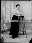 Plate Glass Photo Antique Negative Black and White 9x12 CM Woman Glass Flat
