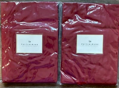 Pottery Barn Side Tie Cotton Dining Chair Slipcovers Red Lot of 2 Covers - Image 1 of 4