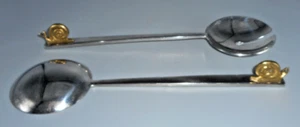 Stainless Steel Salad Servers Michael Aram 25th Anniversary Gold Snail Design - Picture 1 of 4