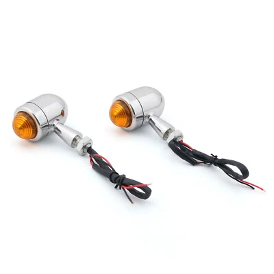 2x Bullet Mini Heavy Duty Motorcycle Turn Signal Indicators Light Blinkers BK EY Foto 1 de 4