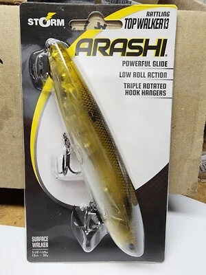 STORM ARASHI TOP WALKER 13 Storm Arashi Rattling Top Walker 13 Ghost Hitch Topwater Plug Fishing Lure Shad