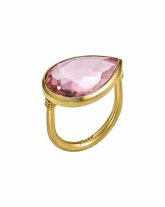 ANILLO PERA DE ORO 18K BACCARAT MARIE-HELENE DE TAILLAC ROSA CLARO TALLA 5.5 - Imagen 1 de 4