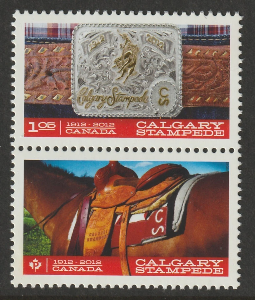 Canada #2546a-b, Calgary Stampede, Se-tenant Pair from Souvenir Sheet, MNH 2012 - Image 1 of 1