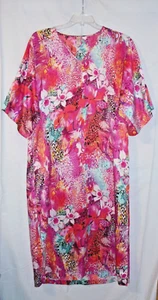 Natori Cruz Kaftan Women Sze Small Caftan Gown Loungewear Nightgown Satin V-Neck - Picture 1 of 10