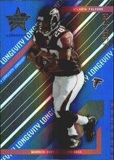 2004 Leaf Rookies and Stars Longevity Sapphire Falcons Card #7 Warrick Dunn /199