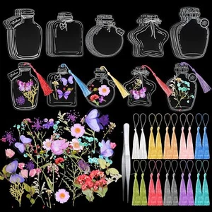 DIY Handmade Transparent Dried Flower Bookmark for Students School Book Gifts - Picture 1 of 7