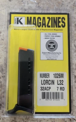 Lorcin L32 or Cobra FS-32 ~ 7 Round - 32 ACP - Triple K 1026M Magazine - NEW - Image 1 of 4