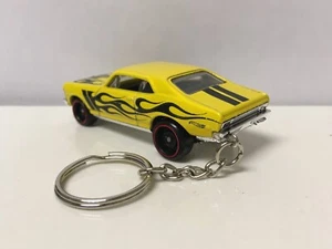 Custom Keychain Hot Wheels Yellow ‘68 Chevy Nova - Picture 1 of 2