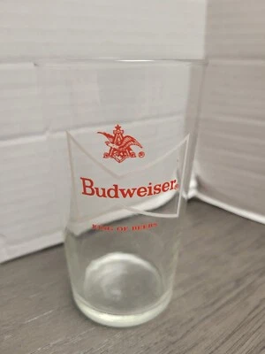 VINTAGE BUDWEISER “KING OF BEERS” WHITE BOW TIE 4 1/4 Inch Small Glass - Image 1 of 4