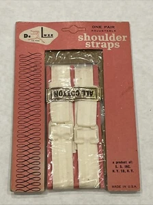 Vintage DeLuxe For Poise One Pair Adjustable Shoulder Straps All Cotton New Read - Picture 1 of 9