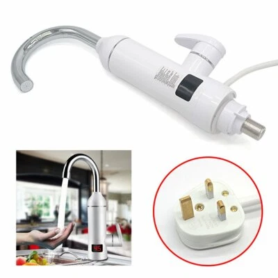 360° Electric LED Fast Instant Faucet Tap Water Heater Hot & Cold Kitchen use - Image 1 of 4
