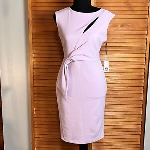 Calvin Klein Side Knot Cut Out Lavender Dress 