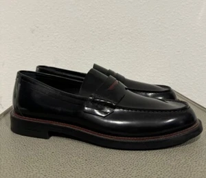 Authentic Burberry Black Leather Penny Loafers EU 44 UK 10 New £630 - Picture 1 of 21