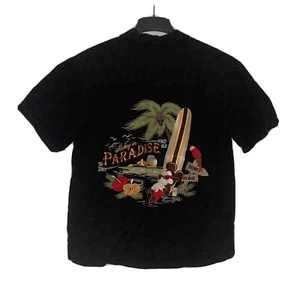 Disneyland Resort Button Front Mens Large Embroidered Mickey Mouse Black Shirt - Picture 1 of 6