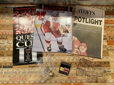Detroit Redwings Lot featuring replica 1997 Stanley Cup Little Caesars Ring Cover