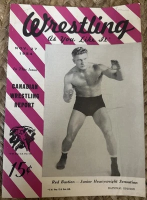 Revista de lucha libre vintage como quieras Red Bastien Junior peso pesado 1954 Foto 1 de 4