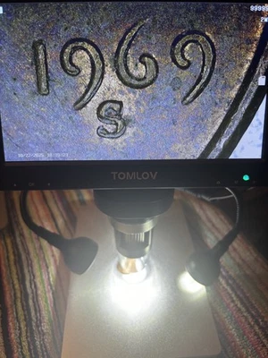 1969 S mint mark Lincoln Memorial Penny DDO Double Die Obverse Error (7) - Image 1 of 4