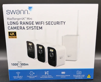 Swann MaxRanger4K- Mini Long-Range Wireless Security System with 3 Cameras - Image 1 of 4