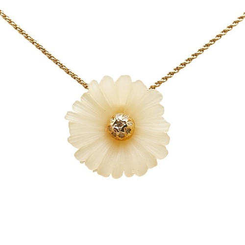 Collana donna Dior motivo floreale strass pendente 【U