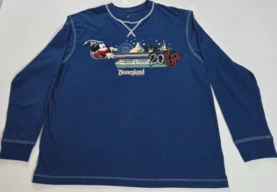 Disneyland Resort 2013 Sorcerer Mickey Embroidered Mens Sweatshirt Size XL Blue - Image 1 of 4