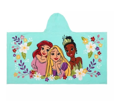 Toalla de baño de algodón con capucha para niña personaje de princesa Disney, 25" X 50" Foto 1 de 4