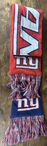 New York NY Giants Reversible NFL Football Red Blue Winter Scarf Fast Shipping - Picture 1 of 3