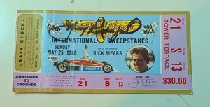 Johnny Rutherford signiert 1980 Indianapolis Indy 500 Ticket Stub Auto JSA COA - Bild 1 von 2