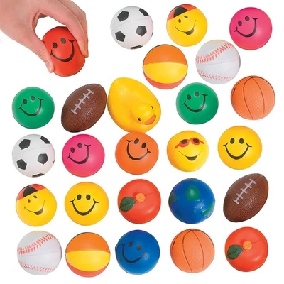 2 1/2 - 3” Bulk Slow-Release Foam Stress Toys Assortment - 25 Pc. - Image 1 of 3