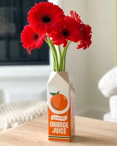 NEW IN BOX Ban.Do Bando Ceramic Orange Juice Vase Retro Decor Fun Kitschy Decor - Picture 1 of 3