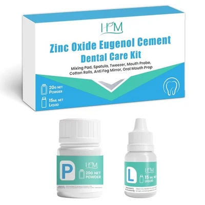 Mastermedi Óxido de Zinc Eugenol Cemento Kit de Cuidado Dental Pegamento para Coronas y Puentes... Foto 1 de 4