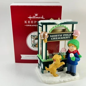 Hallmark Ornament Christmas Window 17 North Pole Creamery Boy Dog Ice Cream 2019 - Imagen 1 de 13