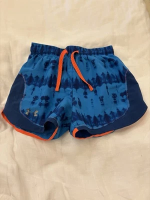 Under Armour Girls Youth Medium HeatGear Loose Fit Blue Athletic Shorts - Image 1 of 4