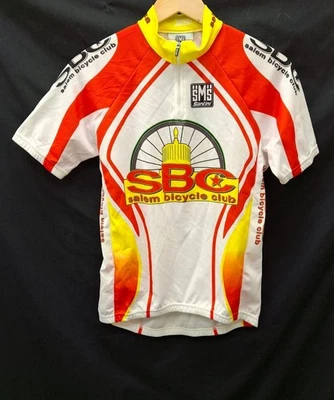 Camiseta de ciclismo Santini Active masculina branca laranja amarela tamanho G manga curta - Imagem 1 de 4