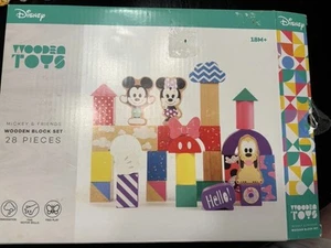 Disney Mickey And Friends Wooden Block Set 28 Pieces - Picture 1 of 3