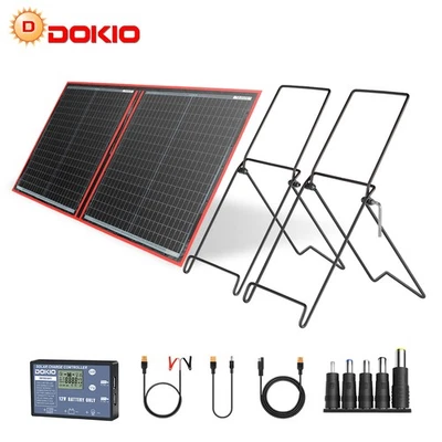 Dokio 100W Solar Panel Kit Flexibel Faltbar für Wohnwagen Auto Caravan Off Grid - Bild 1 von 4