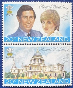 1981 New Zealand Royal Wedding Charles & Diana. 1 Pair Stamps. Mint Not Hinged. - Picture 1 of 3