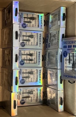 New 5ft WegaCell USB Micro Cable, Fast Charge, Anti Knotted, Each Sold Separate - Image 1 of 3