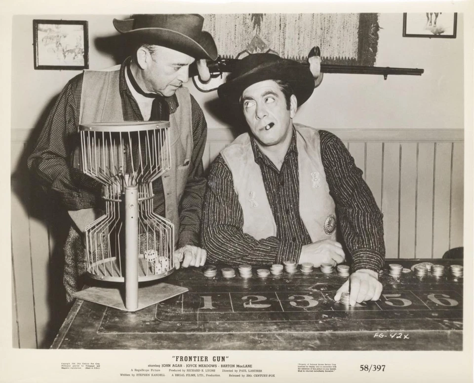 "FRONTIER GUN"-ORIGINAL PHOTO-WESTERN-ROBERT STRAUSS-NEXT TO DICE - Image 1 of 1