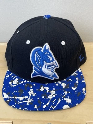 Duke Blue Devils Hat Cap Snap Back NCAA Basketball Paint Splatter Mens - Image 1 of 4