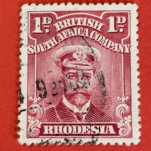 Rhodesia Stamp, SG# 289, 1923 KGV Admiral Type 1d Bright Rose-scarlet . P 15. U - Picture 1 of 4