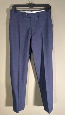 Suitsupply Pants Mens 29x26 Blue Brescia Dress Trousers Slim Flat VBC Super 120s - Image 1 of 4
